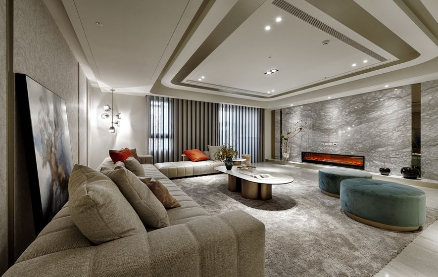 室內設計參考案例：現代輕奢華風格 123坪（室內80坪）實景